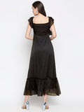 Blacksmith | Blacksmith Fashion | Blacksmith Black Women Party Wear Maxi Dress.