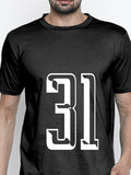 Blacksmith | Blacksmith Fashion | Blacksmith Black Number 31 Round Neck Printed T-shirt