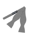 Blacksmith Black And White Chevron Satin Adjustable Self Tie Open Bowtie for Men - Self Tie Bowties