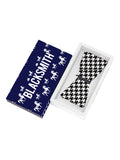 Blacksmith Black And White Houndstooth Satin Adjustable Self Tie Open Bowtie for Men - Self Tie Bowties