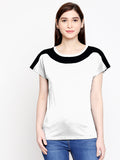 Blacksmith| Blacksmith Fashion | Blacksmith Black And White Boat Neck t-shirts for women