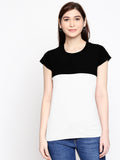 Blacksmith 100% Soft Cotton Bio Washed Black And White Half And Half  Top For Women. - Blacksmith Fashion