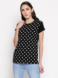 Blacksmith | Blacksmith Fashion | Black And White 100% cotton Polka t-shirts for women