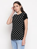 Blacksmith | Blacksmith Fashion | Black And White 100% cotton Polka t-shirts for women