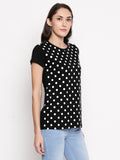 Blacksmith | Blacksmith Fashion | Black And White 100% cotton Polka t-shirts for women