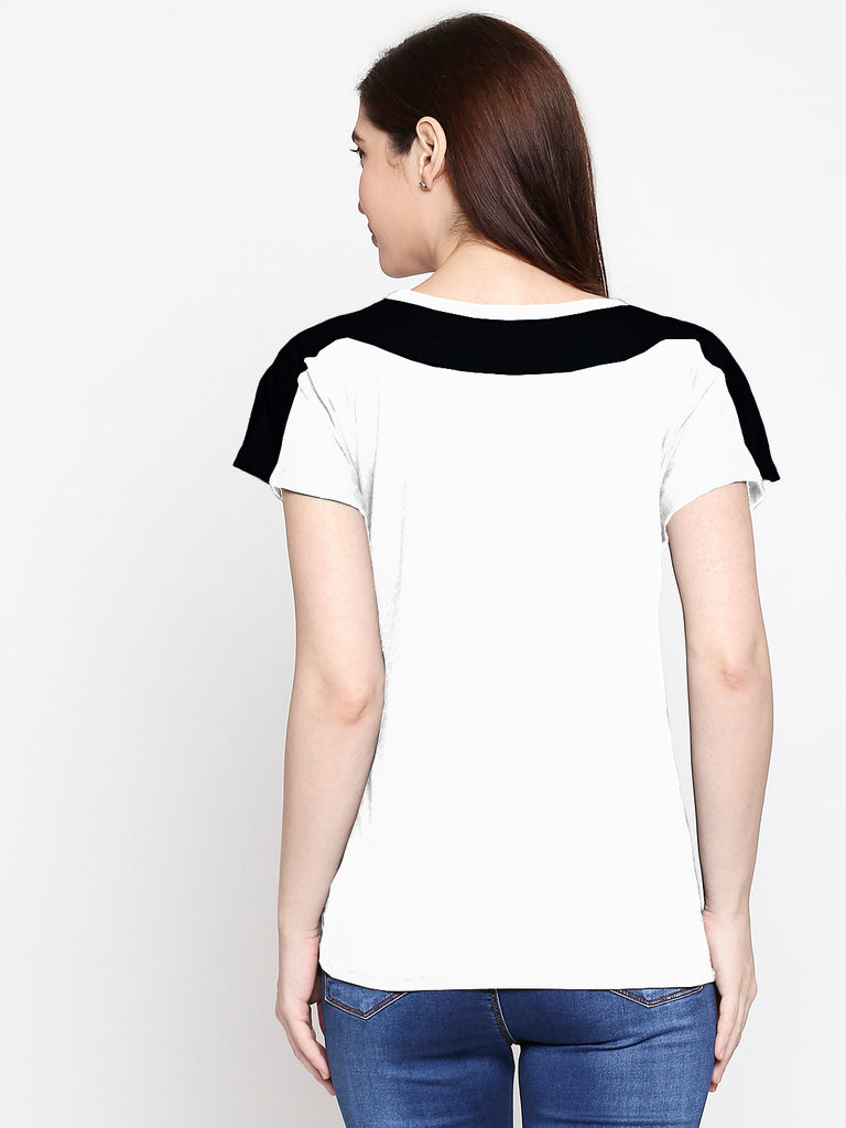 Blacksmith| Blacksmith Fashion | Blacksmith Black And White Boat Neck t-shirts for women