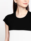 Blacksmith 100% Soft Cotton Bio Washed Black And White Half And Half  Top For Women. - Blacksmith Fashion