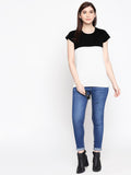 Blacksmith 100% Soft Cotton Bio Washed Black And White Half And Half  Top For Women. - Blacksmith Fashion