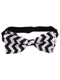 Blacksmith Black and White Zigzag Adjustable Fashion Bowtie for Men - Bow ties for Tuxedo and Blazers