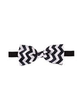 Blacksmith Black and White Zigzag Adjustable Fashion Bowtie for Men - Bow ties for Tuxedo and Blazers