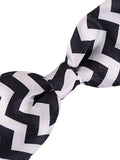 Blacksmith Black and White Zigzag Adjustable Fashion Bowtie for Men - Bow ties for Tuxedo and Blazers