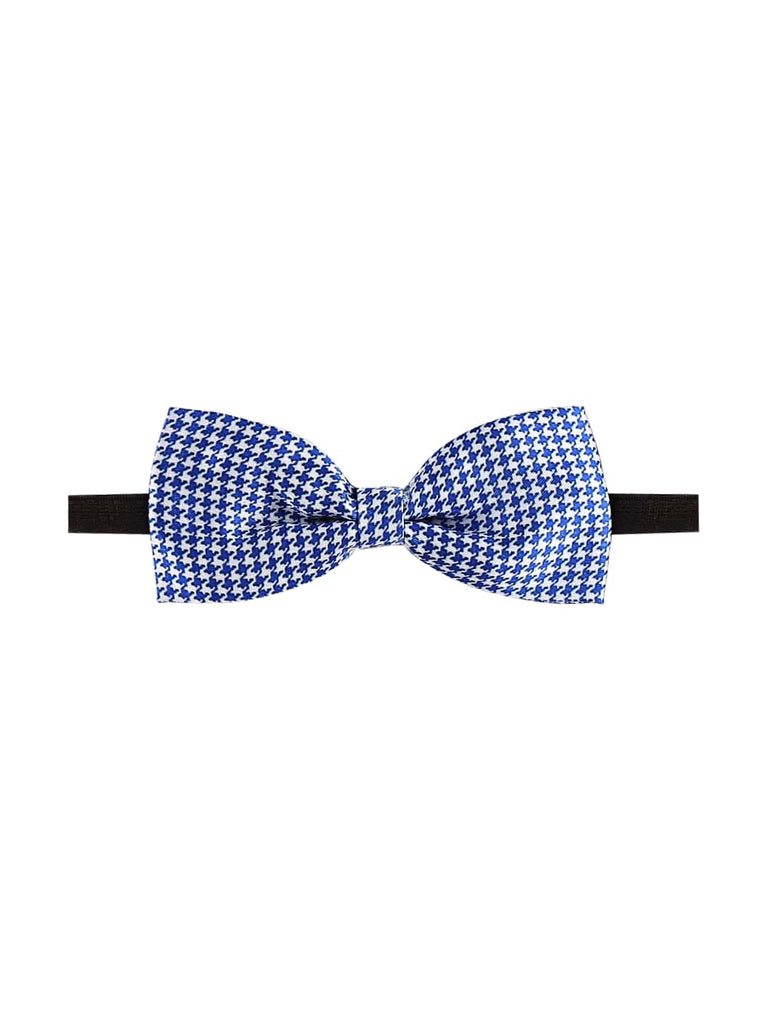 Blacksmith Navy Blue and White Houndstooth Adjustable Fashion Bowtie for Men - Bow ties for Tuxedo and Blazers