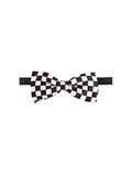 Blacksmith Black and White Checks Adjustable Fashion Bowtie for Men - Bow ties for Tuxedo and Blazers