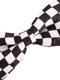 Blacksmith Black and White Checks Adjustable Fashion Bowtie for Men - Bow ties for Tuxedo and Blazers