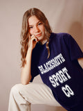 Blacksmith Sport Navy Blue Top For Women and Girls - 100% Soft Cotton Bio Washed