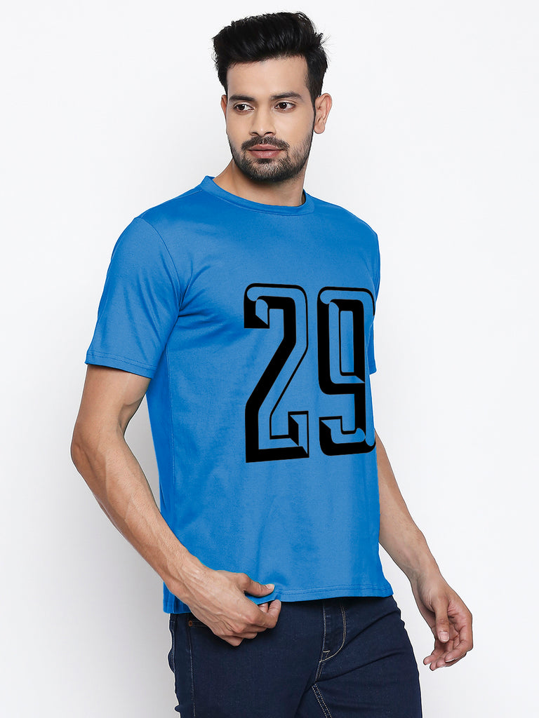 Blacksmith | Blacksmith Fashion | Blacksmith Royal Blue Number 29 Round Neck Printed T-shirt