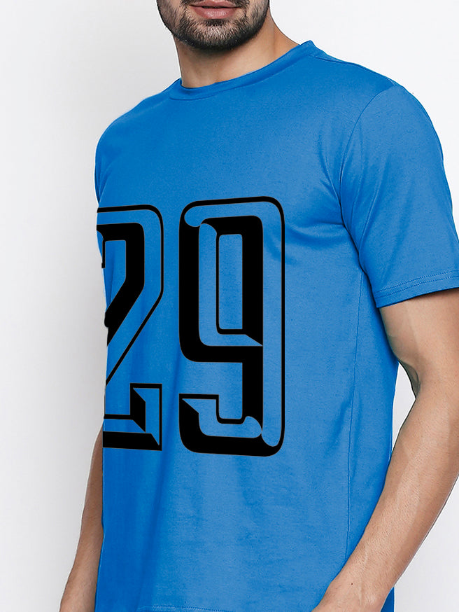 Blacksmith | Blacksmith Fashion | Blacksmith Royal Blue Number 29 Round Neck Printed T-shirt
