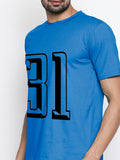 Blacksmith | Blacksmith Fashion | Blacksmith Royal Blue Number 31 Round Neck Printed T-shirt