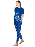 Blacksmith Women's Stretchable Cotton Night Suit for Women - Blue,Red,And Orange Giraffe Print Design - Blacksmith Fashion