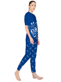 Blacksmith Women's Stretchable Cotton Night Suit for Women - Blue,Red,And Orange Giraffe Print Design - Blacksmith Fashion