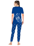 Blacksmith Women's Stretchable Cotton Night Suit for Women - Blue,Red,And Orange Giraffe Print Design - Blacksmith Fashion