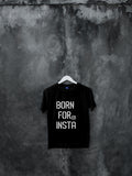 Blacksmith | Blacksmith Fashion | Printed Born To Insta Black 100% Soft Cotton Bio-Washed Top for women's and Girls