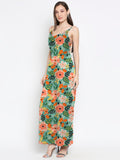 Blacksmith|Blacksmith Fashion|Blacksmith Green With Multicolor Flower Printed Women's Party Wear Jumpsuit Blacksmith Stylish and Latest Jumpsuits