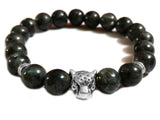 Blacksmith Obsidian Grey Lion Bracelet for Women & Men- Obsidian Grey Bracelet