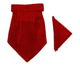 Blacksmith Red Diamond Cravat Neck Scarf And Matching Pocket Square Set For Men.