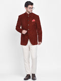 Blacksmith Red and White Dots Jodhpuri Blazer Jacket for Men