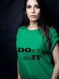 Blacksmith | Blacksmith Fashion | Printed Don't Quit Mint And Black 100% Soft Cotton Bio-Washed Top for women's and Girls