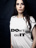 Blacksmith Dont Quit Navy Blue And White Top For Women and Girls - 100% Soft Cotton Bio Washed - Blacksmith Fashion