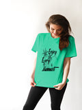 Blacksmith | Blacksmith Fashion | Printed Enjoy Every Movement Mint And Black 100% Soft Cotton Bio-Washed Top for women's and Girls