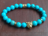 Blacksmith Turquoise Lion Bracelet for Women & Men- Turquoise Bracelet