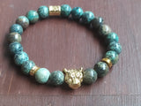Blacksmith African Turquoise Lion Bracelet for Women & Men- African Turquoise Bracelet