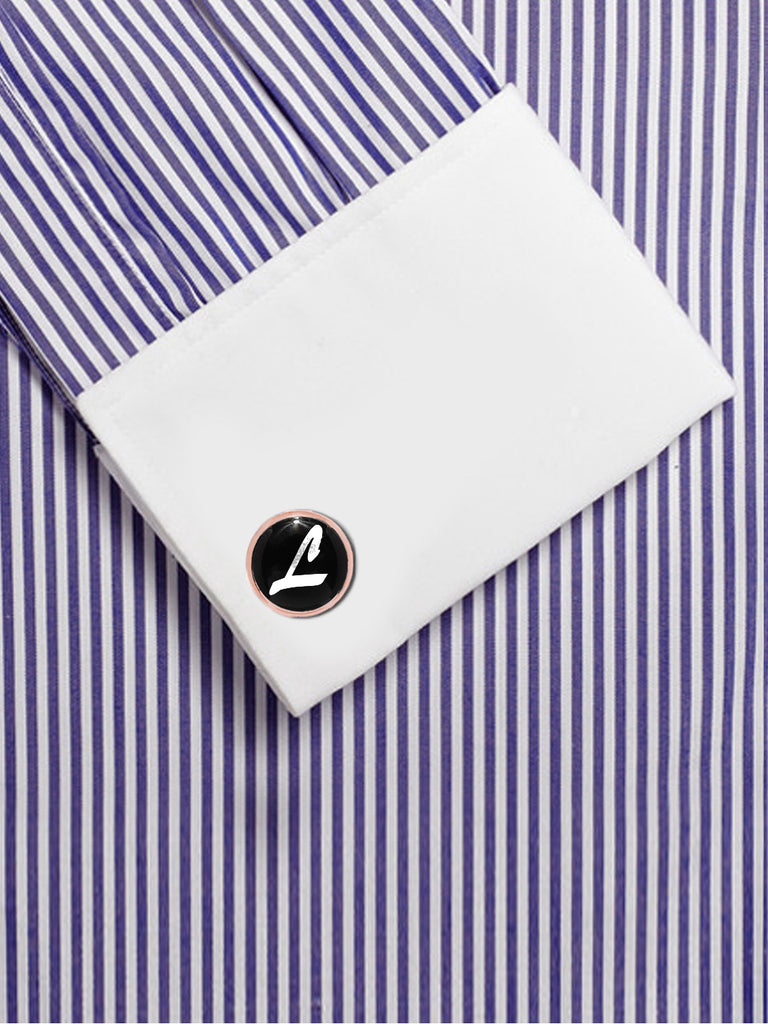 Blacksmith L Alphabet Cufflink for Men - Fashion Accessories for Blazer , Tuxedo ,Waist Coat And Shirt