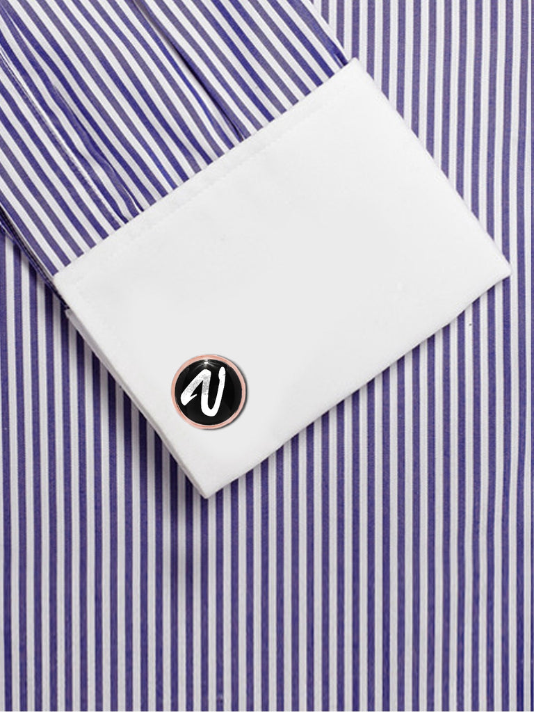 Blacksmith V Alphabet Cufflink for Men - Fashion Accessories for Blazer , Tuxedo ,Waist Coat And Shirt