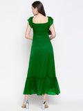 Blacksmith | Blacksmith Fashion | Blacksmith Green Women Party Wear Maxi Dress.