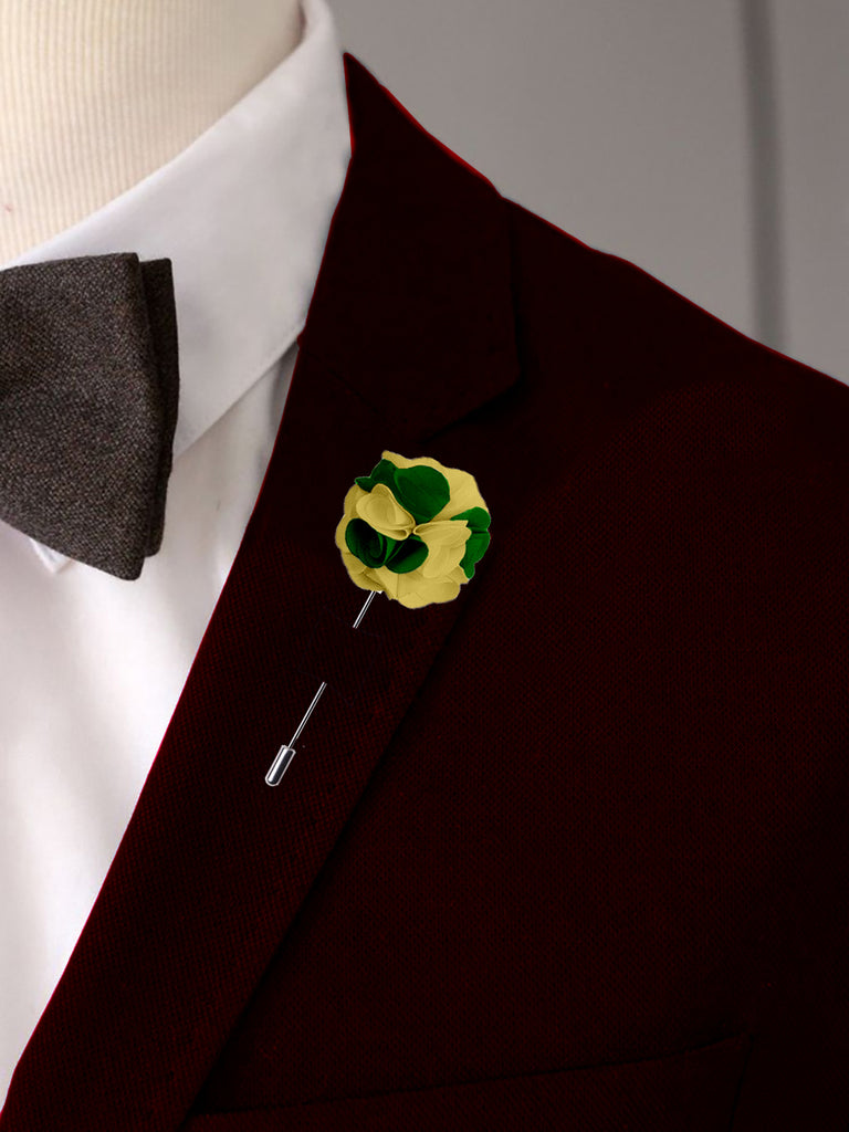 Blacksmith Green And Gold C Flower Lapel Pin for Men - Fashion Accessories for Blazer , Tuxedo or Coat