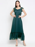 Blacksmith | Blacksmith Fashion | Blacksmith Grey Women Party Wear Maxi Dress.