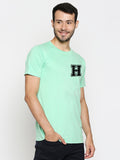 Blacksmith | Blacksmith Fashion | Blacksmith Mint Alphabet H Round Neck Printed T-shirt