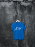 Blacksmith | Blacksmith Fashion | Printed Joy Royal Blue And White 100% Soft Cotton Bio-Washed Top for women's and Girls