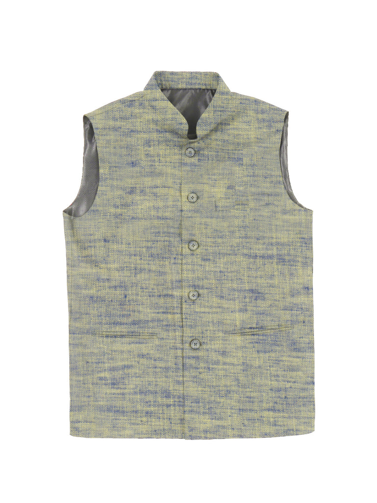 Blacksmith Green Linen Modi Jacket for Men - Green Linen Nehru Jacket for Men