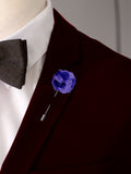 Blacksmith Lavender And Navy Blue Flower Lapel Pin for Men - Fashion Accessories for Blazer , Tuxedo or Coat