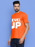 Blacksmith | Blacksmith Fashion | Blacksmith Orange With White 100% Soft Cotton Round Neck Printed T-shirt for Men