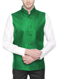 Blacksmith Green and White Diamond Modi Jacket for Men - Green and White Diamond Nehru Jacket for Men