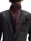 Blacksmith | Blacksmith Fashion | Blacksmith Maroon Paisley Cravat Neck Scarf And Matching Pocket Square Set For Men