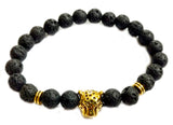 Blacksmith Black Lava Lion Bracelet for Women & Men- Black Lava Bracelet