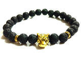 Blacksmith Black Lava Lion Bracelet for Women & Men- Black Lava Bracelet