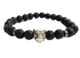 Blacksmith Black Lava Lion Bracelet for Women & Men- Black Lava Bracelet